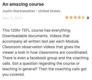 Review of online TEFL (teach English as a Foreign Language) course.